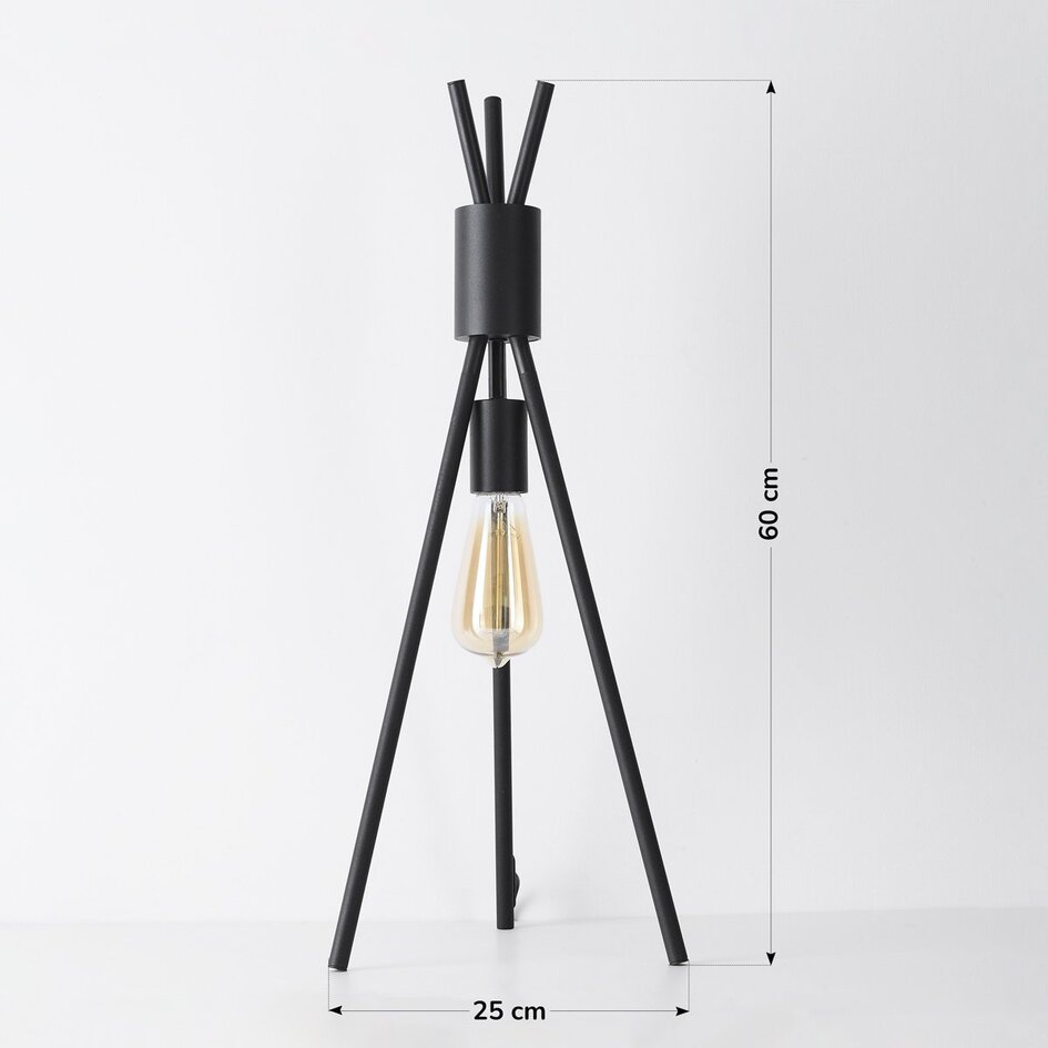 Bordlampe med synlig pære - Tenda - sort