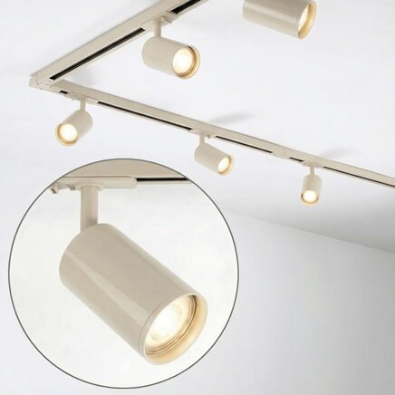 1-faset lysskinne - 3 meter med Jill spots – beige