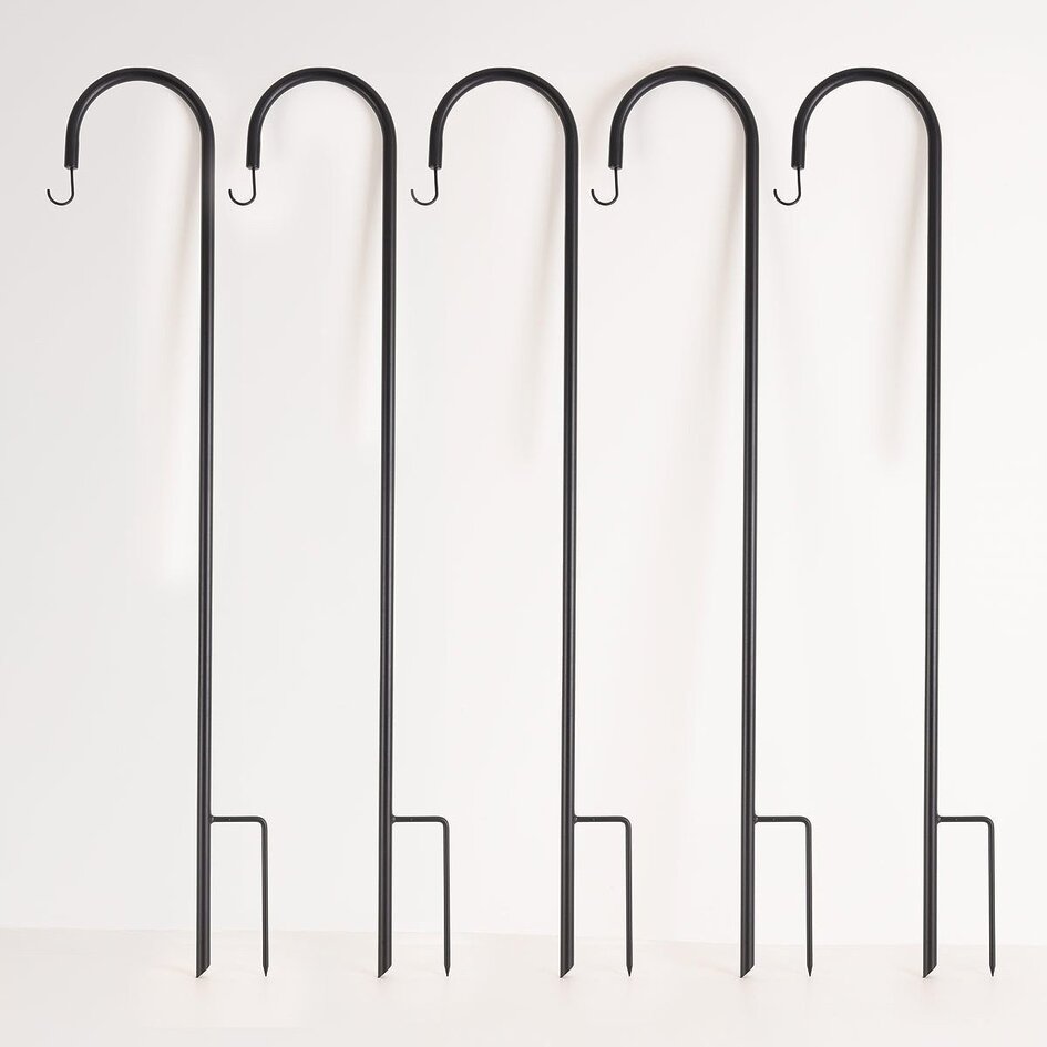 Metalliske havepæle med krog 120 cm - sæt med 5 stk.