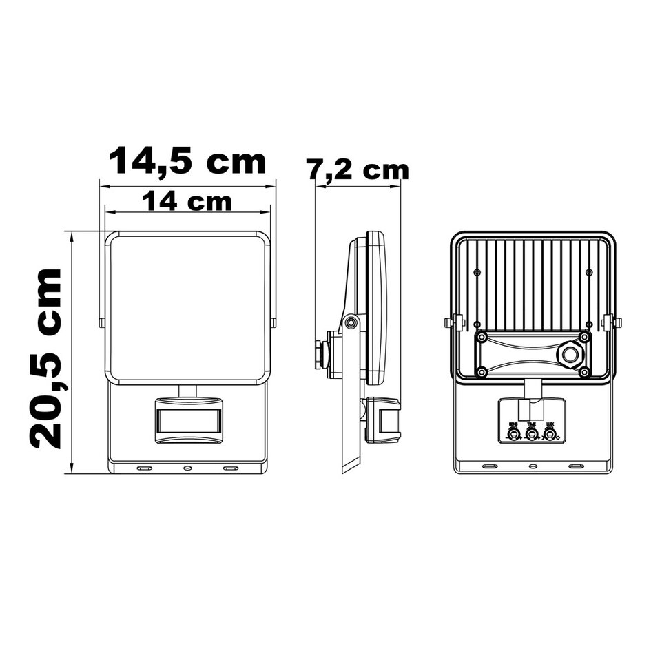 LED-projektør med sensor og justerbar farvetemperatur