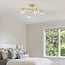Loftlampe Nymo, 4 lyskilder - guld med transparent glas