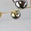 Loftlampe Osem, 8 lyskilder - guld med røgfarvet glas