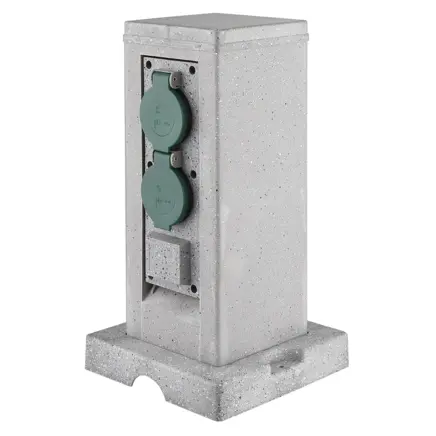 Smart Wifi 4-dobbelt udendørs stikkontakt IP44 - stenlook