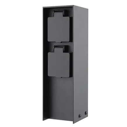 Udendørs stikkontakt på søjle - IP44, 2 stikkontakter