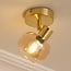 Loftlampe Jenthe, 1 lyskilde - guld med amber glas