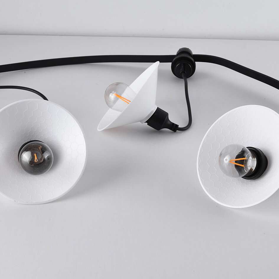 Pynteskærm til party lyskæder - hvid