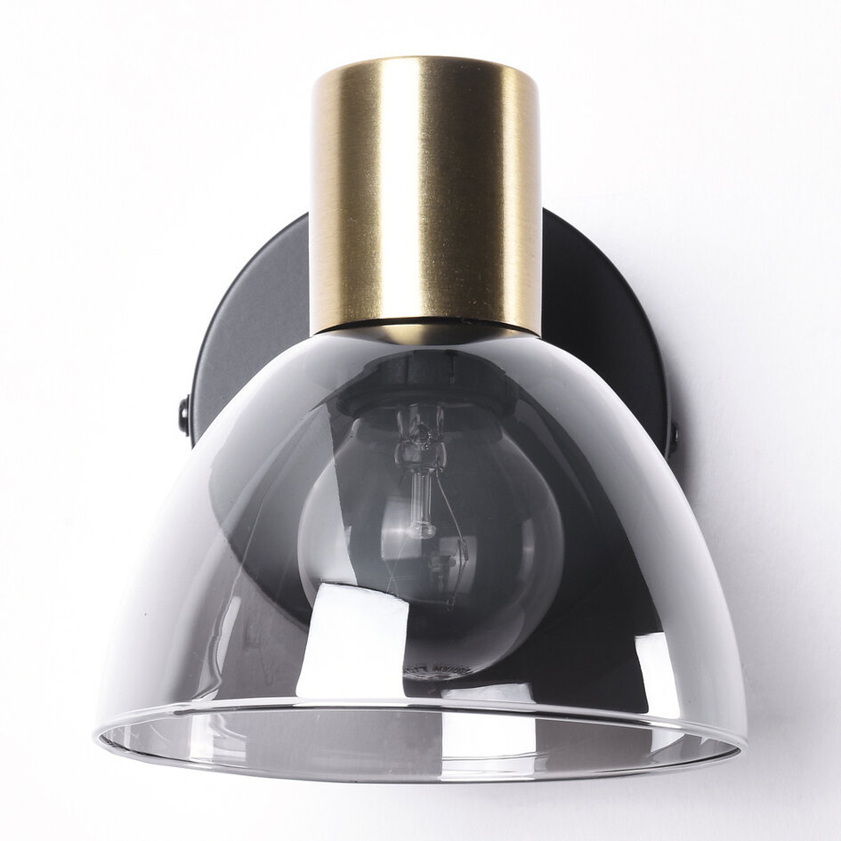 Vipbar væglampe  - Kyron - sort, guld og røggrå