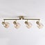 Loftlampe Pela med 4 lyskilder - amber glas og gylden messing