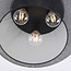 Loftlampe i sort metal, 3 lyskilder - Caia