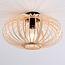 Bambus loftlampe Beyza - ovale buede lameller