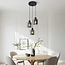 Loftslampe med 3 glasskærme - Pella - sort/røgfarvet