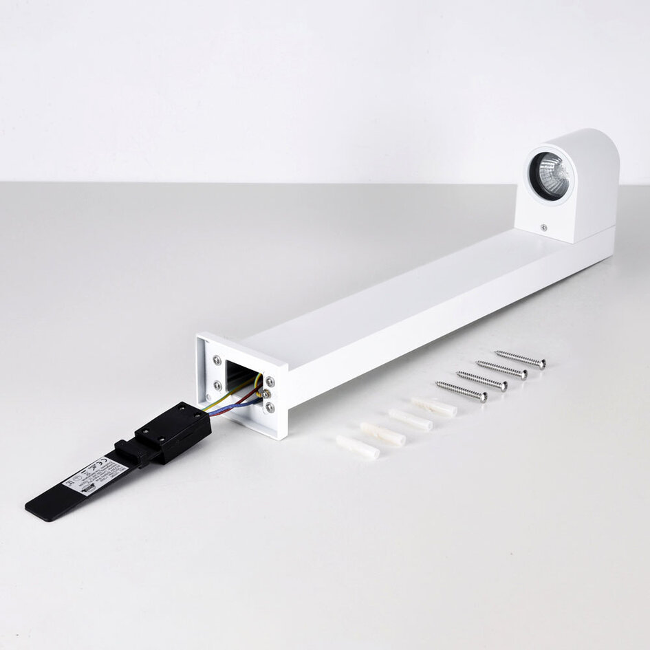 Industriel bedlampe, 50 cm - Simone - hvid