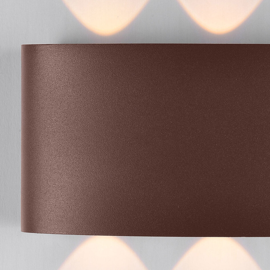 Udendørs designer LED-lampe, væghængt - Sena - rustbrun