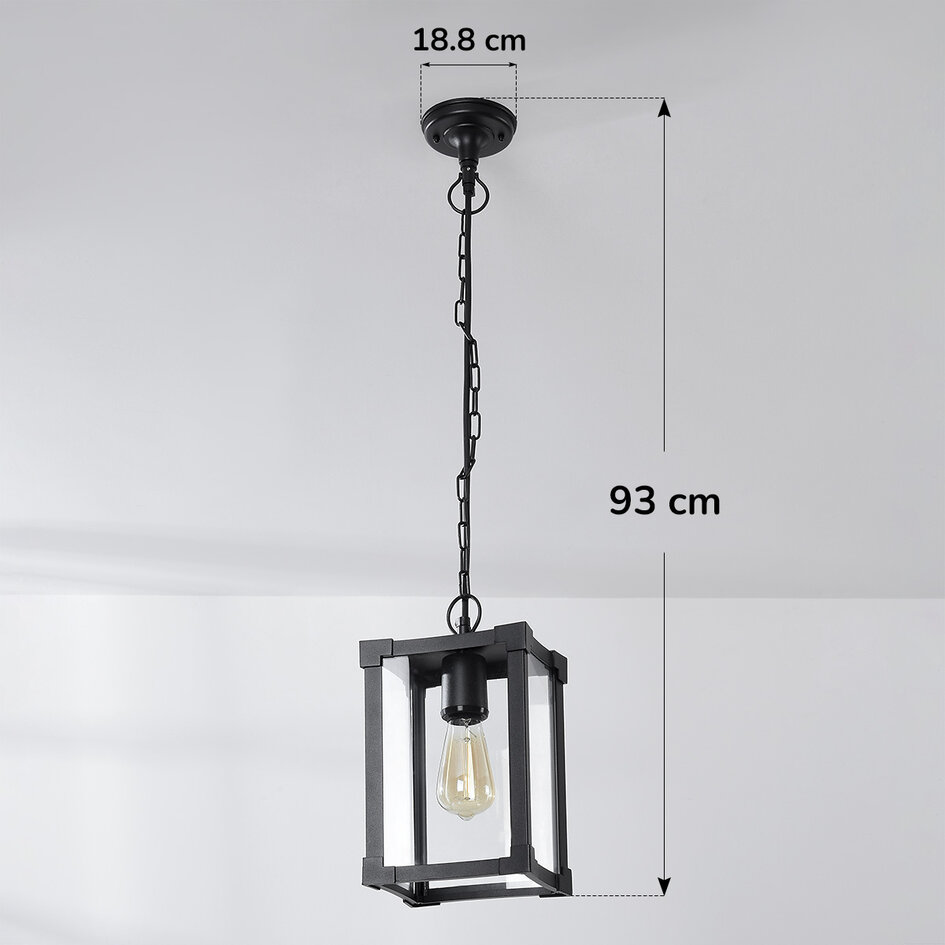 Udendørs loftlampe i industriel stil - Joya - sort