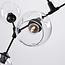 Loftslampe med 5 glaskupler - Salome - sort og transparent