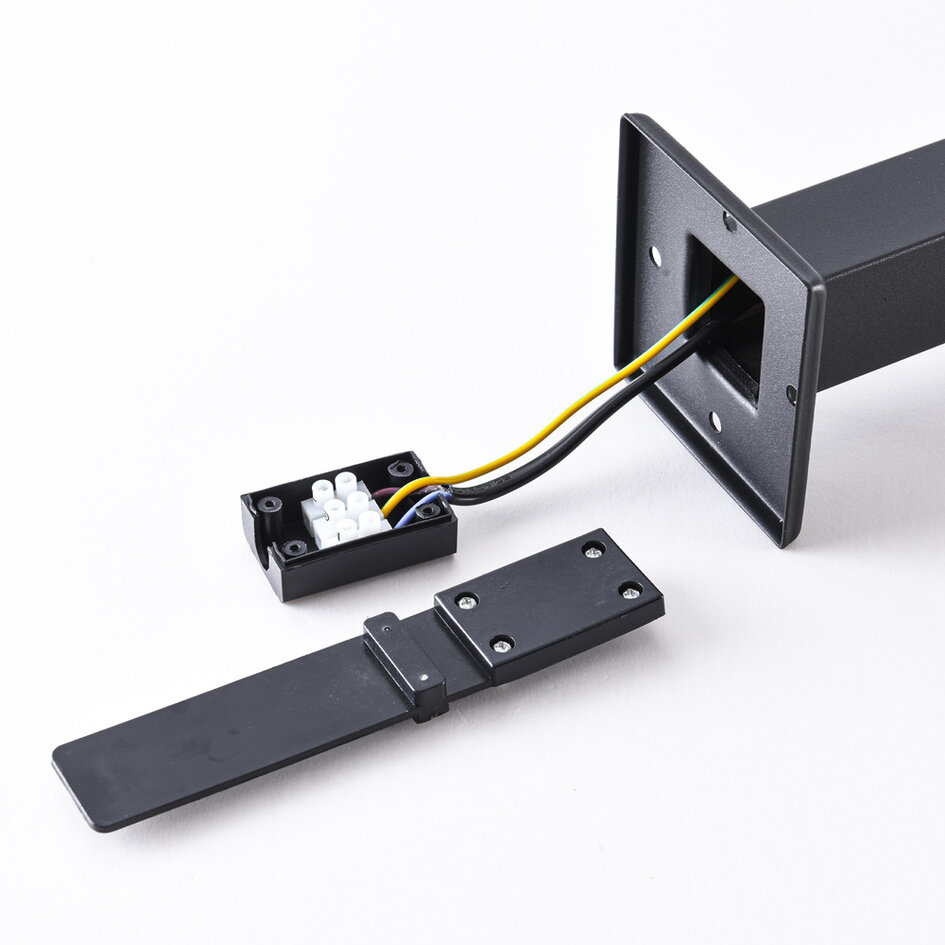 Bedlampe med glaslanterne, 50 cm - Alessio - sort