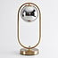 Bordlampe George - guld med røgfarvet glas