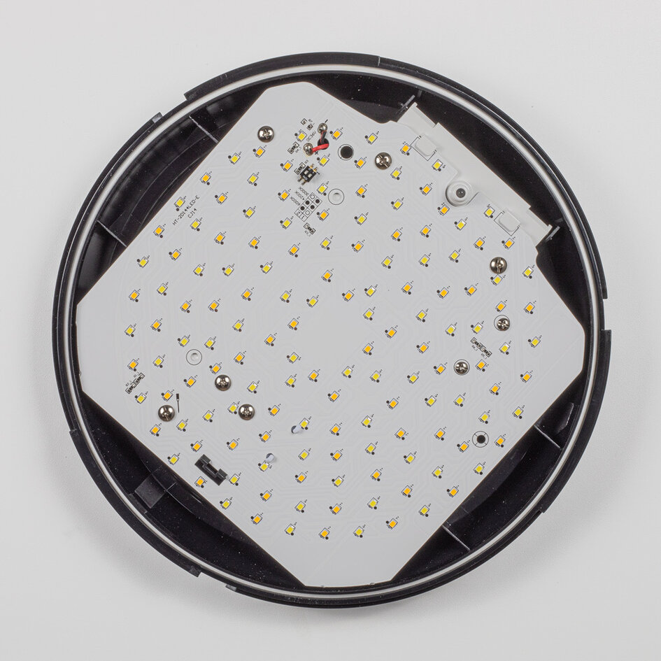 Plafond inkl. nødbelysning  - 15 watt + CCT switch (3000K/4000K/6500K), sort