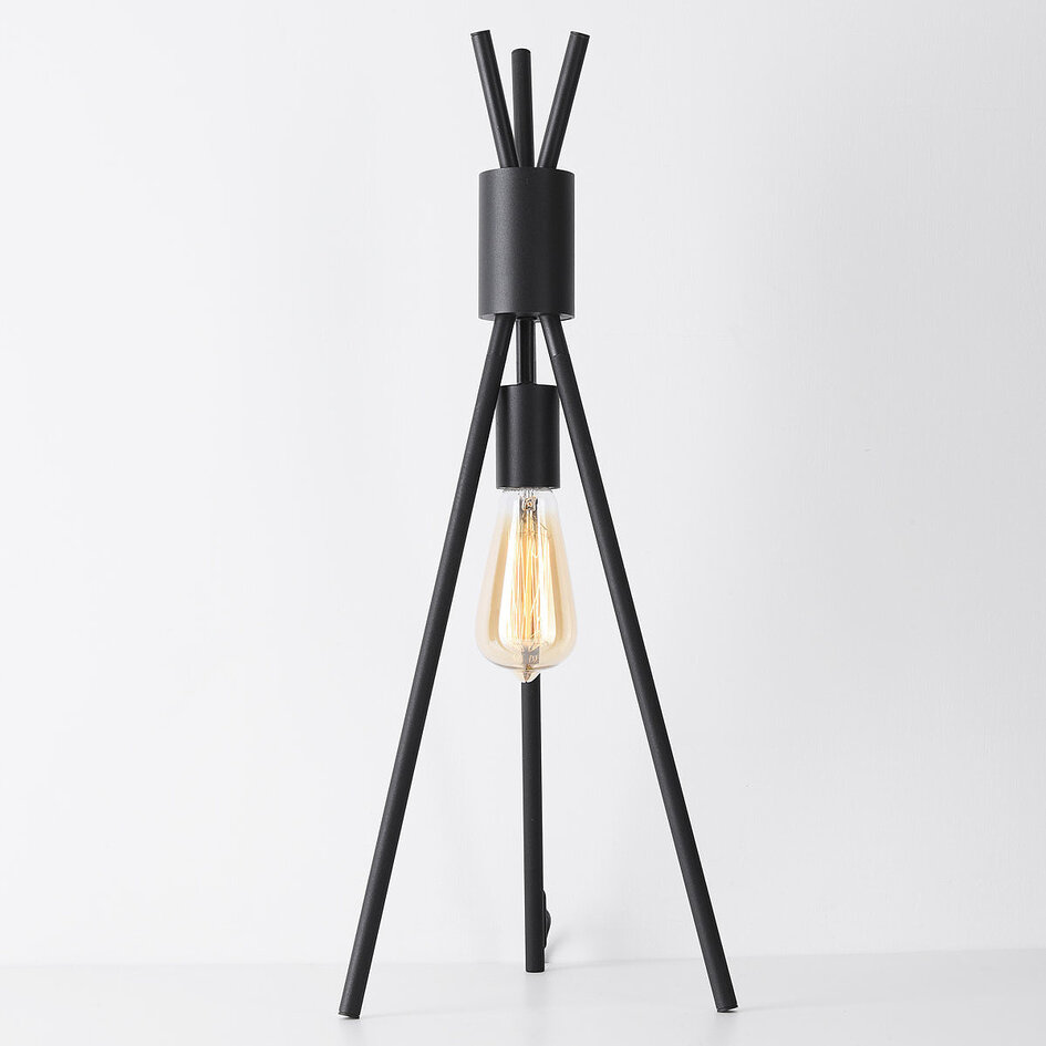 Bordlampe med synlig pære - Tenda - sort