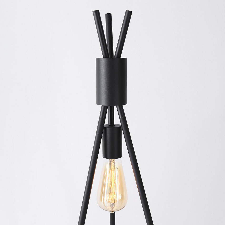 Bordlampe med synlig pære - Tenda - sort