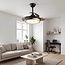Loftventilator Vento med integreret LED og fjernbetjening - sort med brun