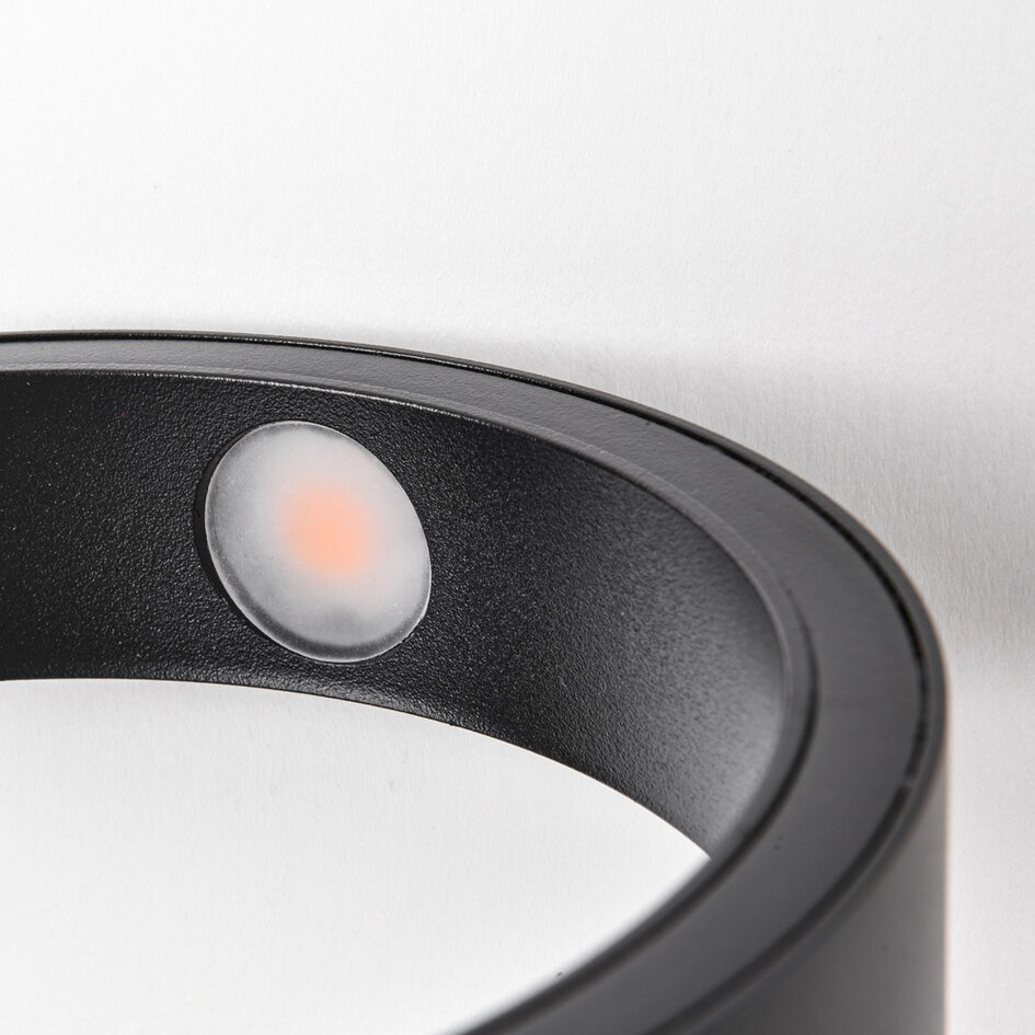Designer LED-væglampe med rotérbar ring - Starla - sort