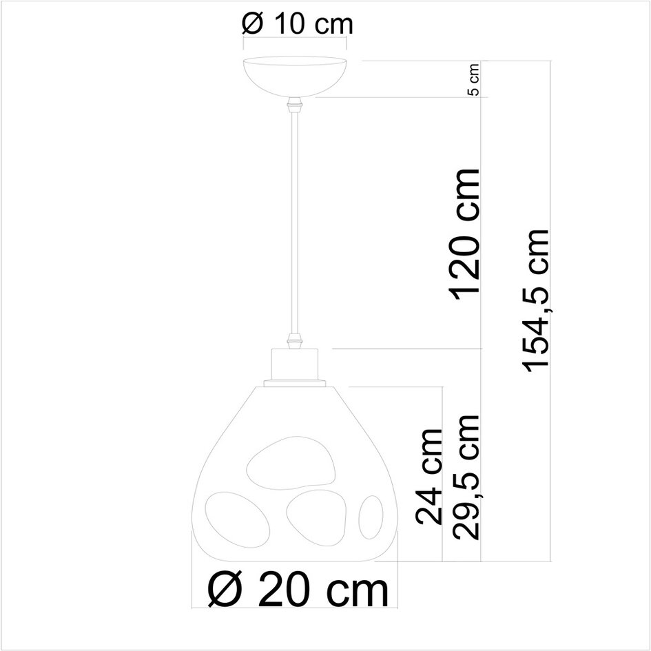 Design pendel Evan med bølget glas - rosaguld