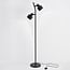 Gulvlampe William med 2 lyskilder i sort med justerbare spots