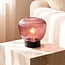 Bordlampe Inez - sort med rillet lilla glas