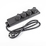 Professionel stikdåse - IP44 / 1,5 - 15 m ledning / 3 x 2,5 mm² / sort