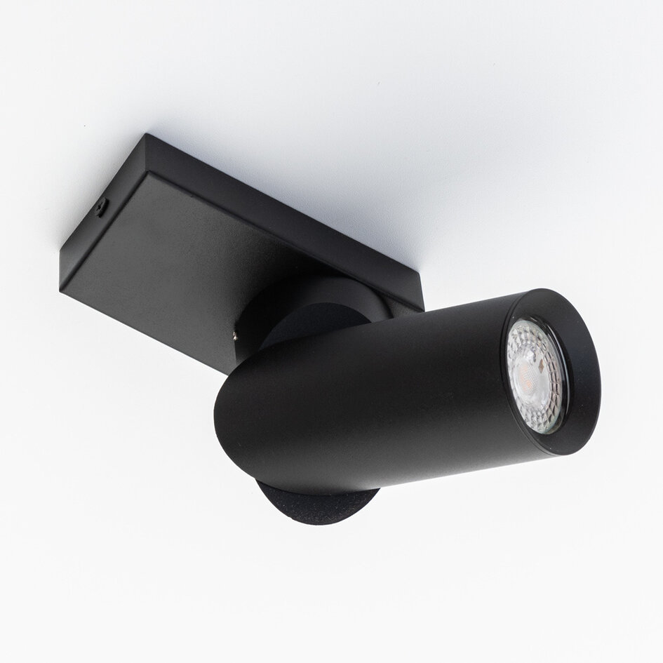 Klassisk spotlampe med rotérbart spot - Eve - sort
