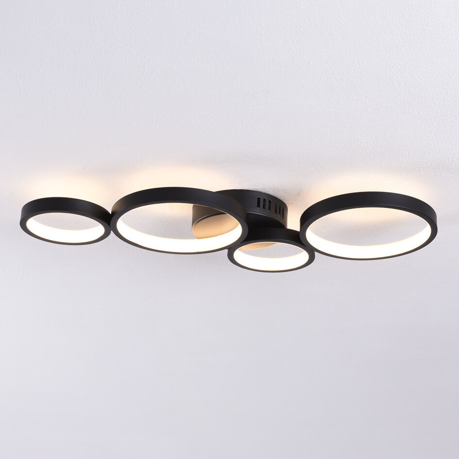 Designer LED-loftlampe inkl. 3-trinsdæmpning - Lynn - sort