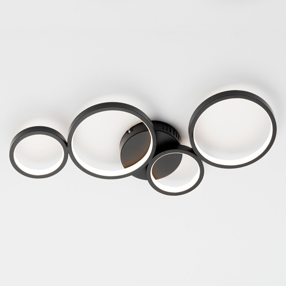 Designer LED-loftlampe inkl. 3-trinsdæmpning - Lynn - sort