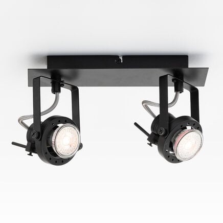 Justerbar design loftlampe Dayton med 2 lyskilder, sort