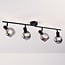 Loftlampe Florida, 4 lyskilder - røgfarvet glas med spejleffekt