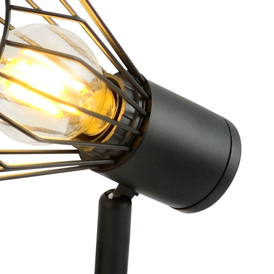Industriel loftlampe med 2 spots - Julia - sort