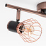 Industriel loftlampe med 2 spots - Vivian - sort/kobber