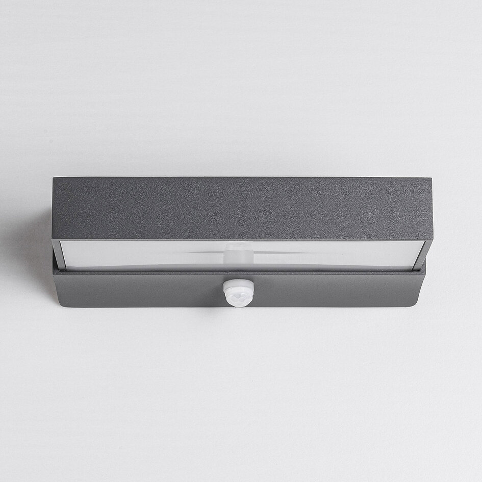 Moderne udendørs LED-væglampe + sensor - Onyx - antracit