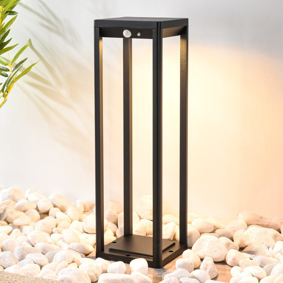 Solar bedlampe med sensor - Marcello - sort