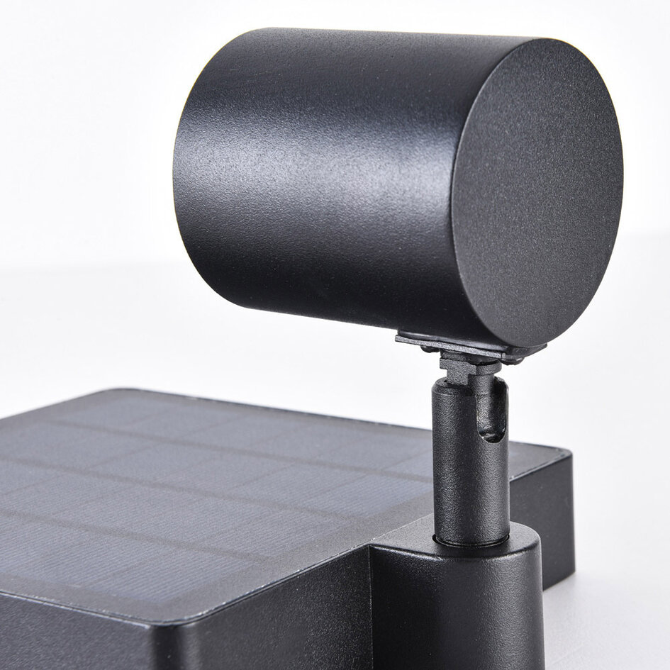 Udendørs spotlampe med solceller + jordspyd - Valerio - sort