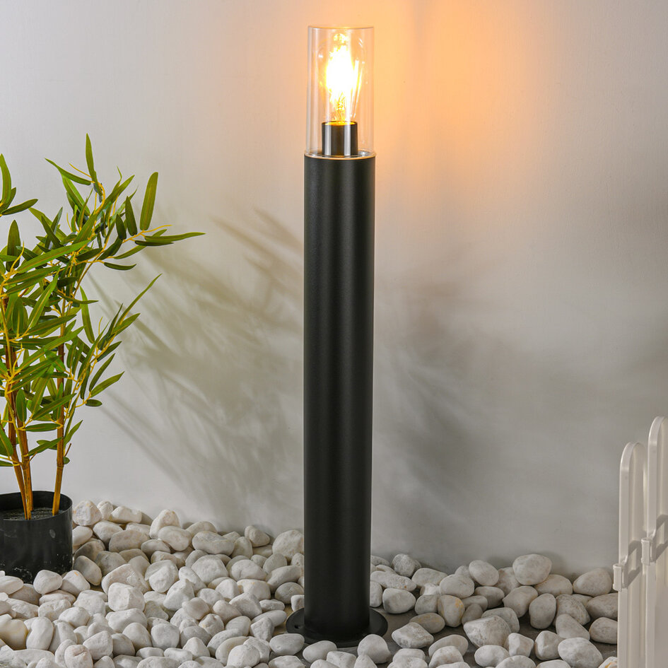 Bedlampe i rustfrit stål, 80 cm - Stella - sort