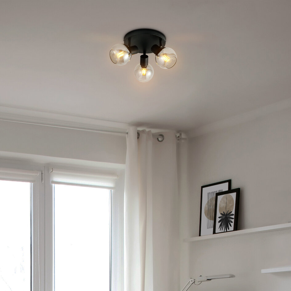 Moderne loftlampe med 3 røgfarvede spotlamper - Orlando