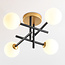 Loftlampe Caleb, 4 lyskilder med glaskugler