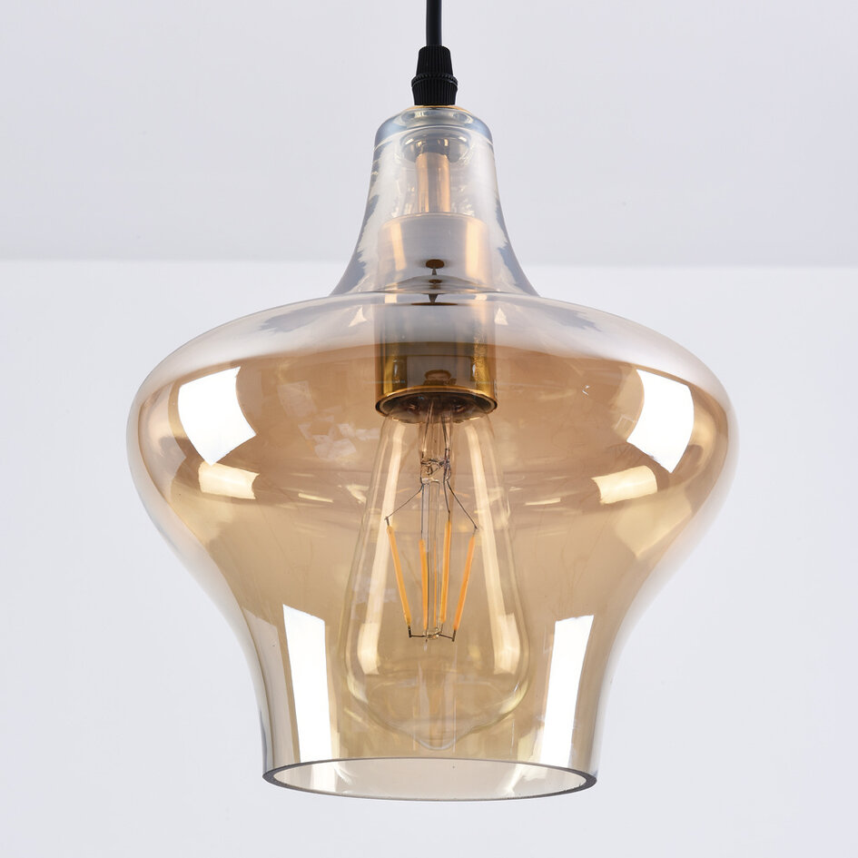 Loftpendel med ravfarvet glas, 1 x E27 - Trinidad - Variant 3