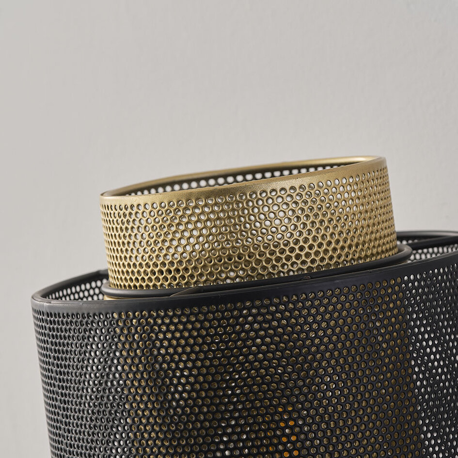 Fishnet væglampe - Mary - sort og guld