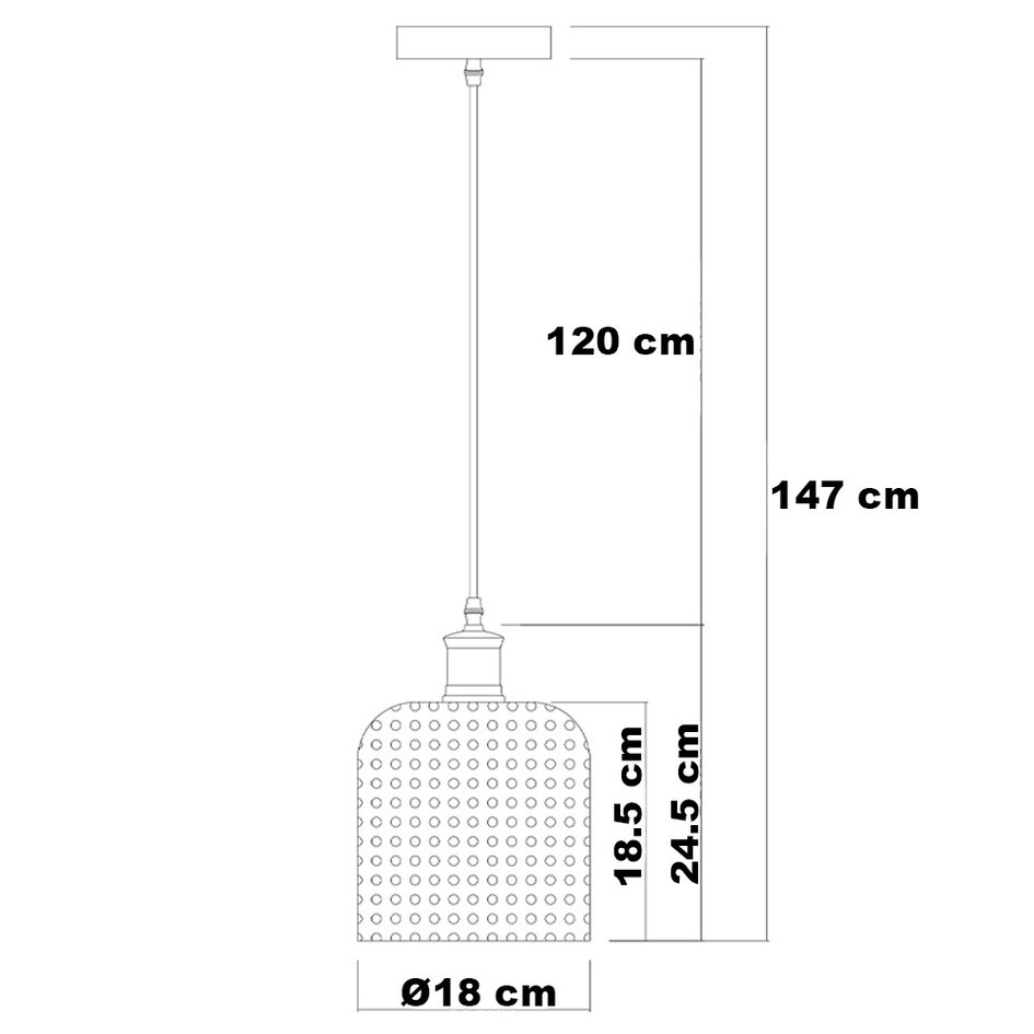 Glaspendel med ravfarvet glas, 1 x E27 - Lana - Variant 3