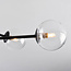 Designer loftslampe med 8 glaskugler - Idaho - sort og klart glas