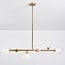 Pendel Aster, 6 lyskilder - guld med transparente glaskugler