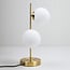 Bordlampe Ethan, 2 lyskilder - bronze med mælkehvidt glas