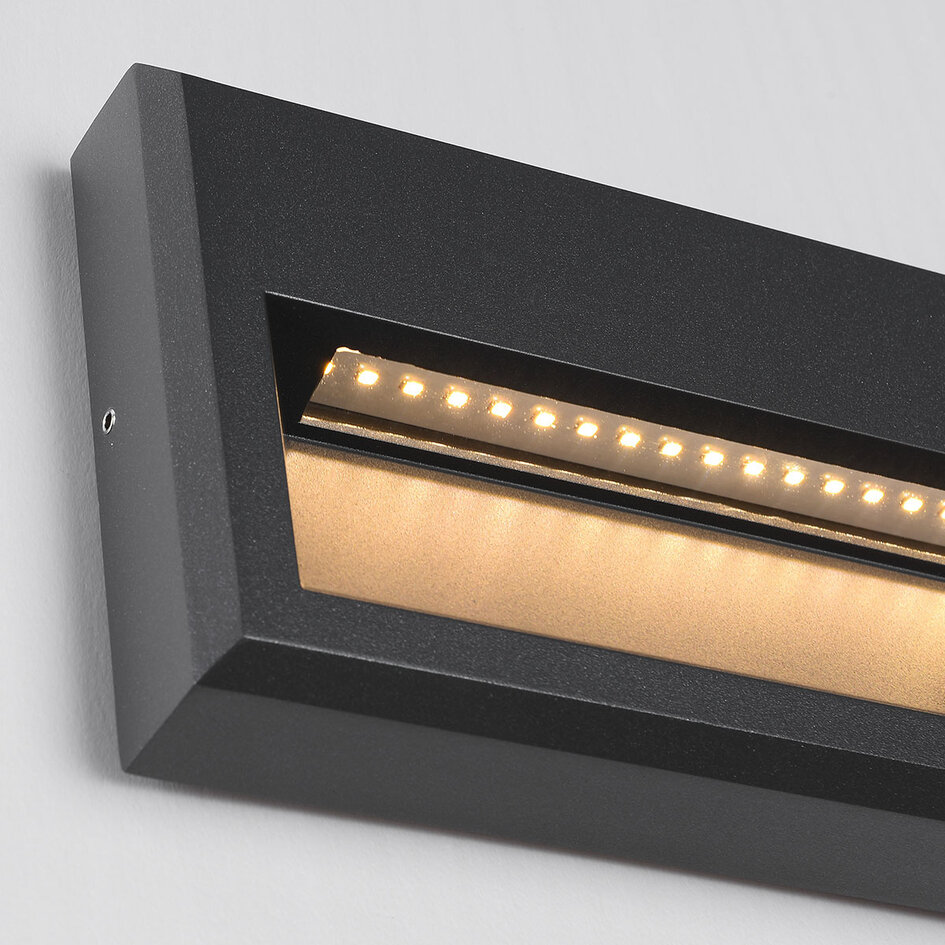 Minimalistisk LED-væglampe, udendørs - Fernando - antracit